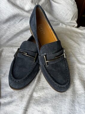 Franco Sarto Women's Baylor Slip-On Loafer Blue Suede